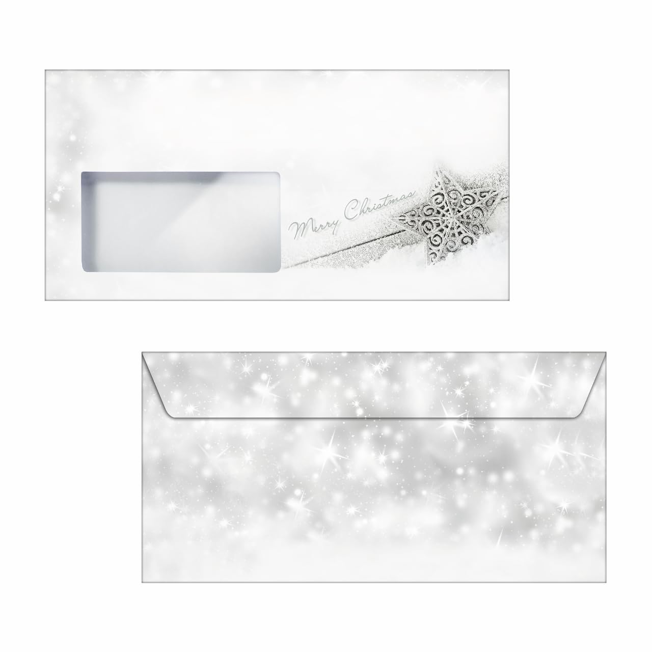 SIGEL DU136 Christmas envelopes "Brilliant Star", DL, with window, 90 gsm, 50 Pieces