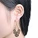 She Lian Vintage Long Womens Stylish Filigree Statement Dangle Earrings (Antique Gold Tone)