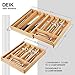 DEIK Bamboo Drawer Organizer, Expandable Cutlery Tray and Utensil Organizers Tray, Adjustable Kitchen Drawer Divider, Flatware and Silverware Cutlery Drawer for Utensil Storage