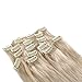 Grammy 18 Inch 7pcs Remy Clips in Human Hair Extensions 70g with Clips for Highlight (18inch, #60 Light Blonde)