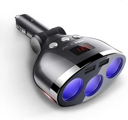 Amazon Co Jp Nitiumi シガーソケット 車用ソケット分配器 3連 2usbポート 車載充電器 カーチャージャー 独立スイッチ 電圧測定 過負荷保護 Ledライト付き 各種デバイス対応 3 1a急速充電 12 24v車対応 家電 カメラ
