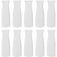 SOUJOY 10 Pack Composite Plastic Flower Vase, White Small Tall Conic Floral Vase Home Decor Centerpieces, Unbreakable Bud Vas