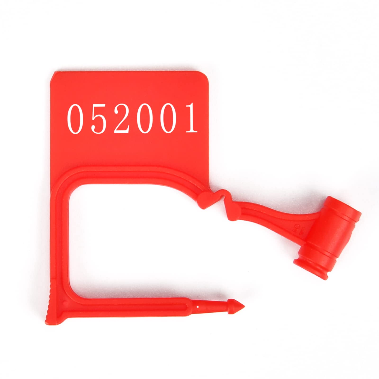 Photo 1 of 100pcs Plastic Padlock Seals Disposable Self-Locking Plastic Tags Numbered Tamper Proof Security Padlock Seals for Luggage, Document Bag, Transportation, Briefcase (Red)