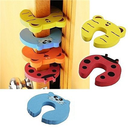 Miraclekoo 7 Pcs Children Safety Animal Foam Door Stopper Cushion Cushiony Finger Pinch Guard Set for Baby, Each Animal - Thumbnail 5