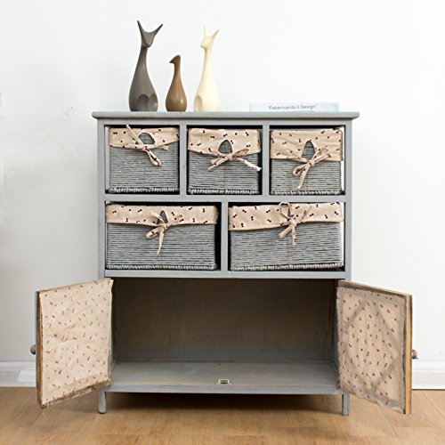 Cherry Tree Furniture Grey Paulownia Solid Wood Sideboard Drawer Chest