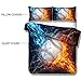 ARIGHTEX Baseball Bedding Set Boys Bedspreads Baseball Fire & Ice Sports Themed Bedrooms (Twin Size)