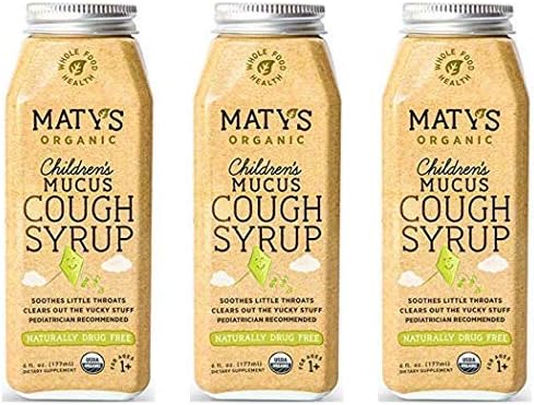 Matys Organic Children's Mucus Cough Syrup, 6 Fluid Ounce, Organic Cough Remedy, Soothes Throats & Thins Mucus with Organic Honey, Ginger & Immune Boosting Ingredients (Pack of 3)