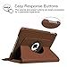 Fintie New iPad 9.7 inch 2017 / iPad Air Case - 360 Degree Rotating Stand Cover with Auto Sleep Wake for Apple New iPad 9.7 inch 2017 Tablet / iPad Air 2013 Model, Brown