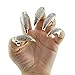 LOHOME Set of 5-pieces Retro & Punk Finger Eagle Claw Ring - Bend Crystal Rhinestone Paved Fingertip Paw - False Nails Set for Halloween & Cosplay