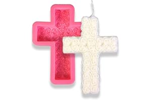 Tone Fun Rose Cross Shape Candle Silicone Molds for Making Candle, Resin, Aromatherapy Candles, Handmade Wax Soap, Home Decor, Craft