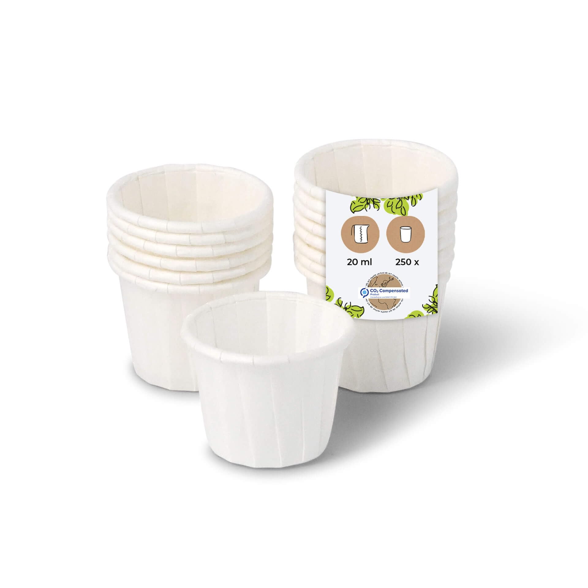 BIOZOYG Paper Cup 20 ml in White I Sustainable dip Bowl for sauces & dips I White Cup Made of Waxed Paper I Biodegradable & Plastic-Free I Made of Recycled Materials I 250 Pieces