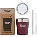 Healthy Human Stainless Steel Tumbler with Straw | Splash Proof Insulated Travel Cruiser Cup | Eco-Friendly Coffee Tumblers with Straws Cleaner & Splash Proof Lid (12oz, Merlot)