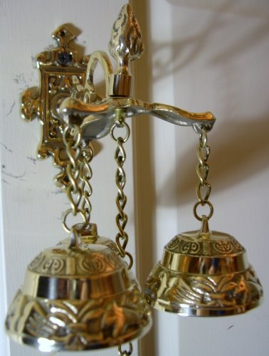 Antique Style Shopkeepers Triple Bell ~ Brass Store Doorbell