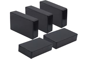 Zulkit 5Pcs Project Boxes ABS Plastic Electrical Project Case Power Junction Box Black 3.94 x 2.36 x 0.98 inch (100 x 60 x 25mm)
