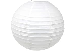 Just Artifacts 24-Inch Round Chinese Japanese Paper Lantern (1pcs, White)