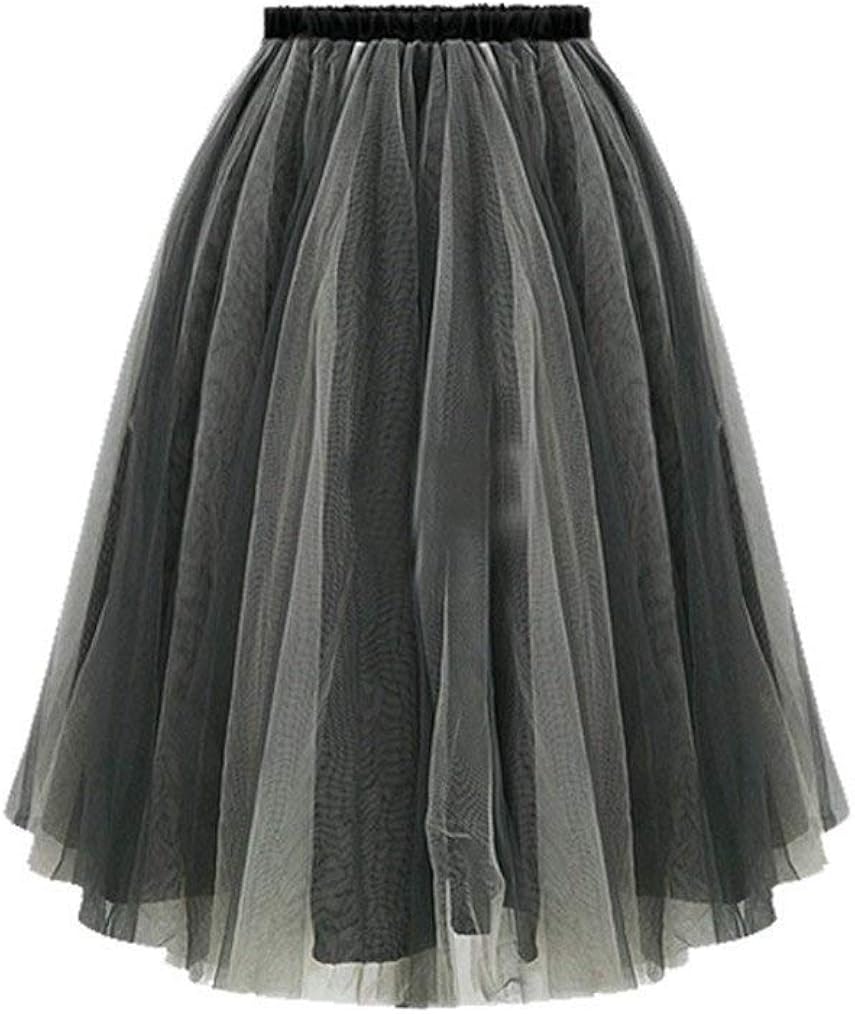 Willlly Falda Plisada De Organza para Mujer Casual Chic Color Sólido