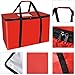 Oxford Food Delivery Bag – Large Commercial Catering Bag,Heavy Duty Bag for Food Transport - Hot and Cold Thermal Insulated Food Carrier with Zippers -23in x 13in x 15in(H) (Red)
