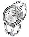 Top Plaza Womens Fashion Silver Tone Cuff Bangle Luxury Dress Watch Arabic Numeral Scale