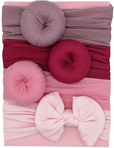 Newborn Turban Headbands Baby Round Knot Headwrap Wide Head Wrap for Infant Toddler Little Girls