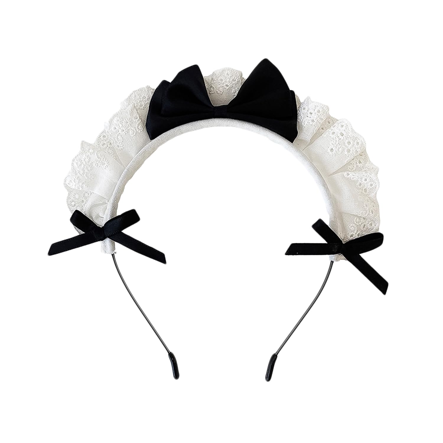Lezevn Maid Headband Retro Lolita Hair Hoop Maid Costume Accessories Party Decoration for Halloween Christmas Cosplay