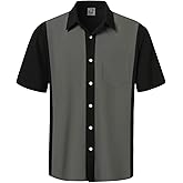 Hardaddy Men's Vintage Bowling Shirt Short Sleeve Button Down Hawaiian Summer Beach Casual Shirts