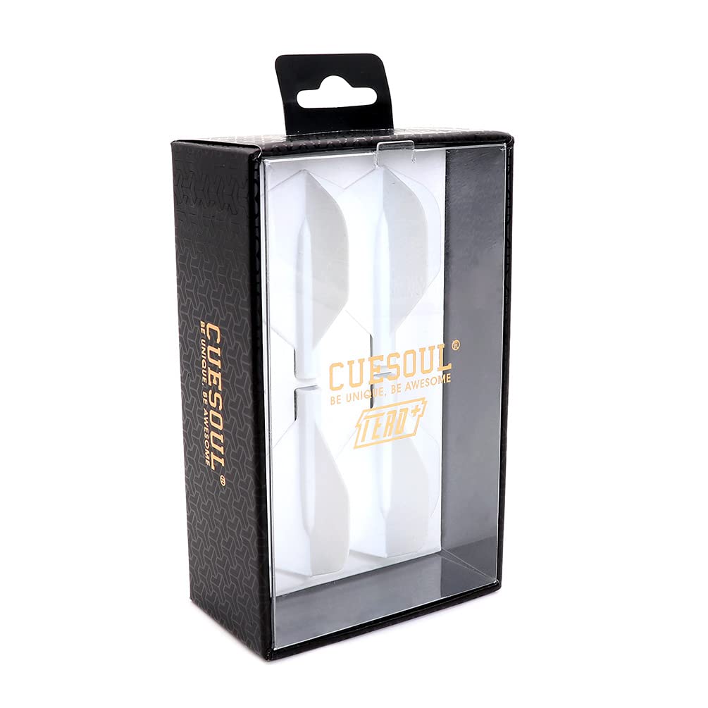 CUESOUL TERO+ AK4P Dart Flights,New Double Direction Telescopic and Rotating Dart Flights System（white）