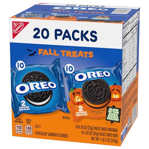 OREO BOO! FALL TREATS TRICK OR TREAT HALLOWEEN COOKIES VARIETY PACK, 20 SNACK PACKS (20 COOKIES PER PACK)