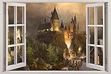 Hogwarts Harry Potter 3D Window View Decal Graphic Wall Sticker Art Mural H322, Huge