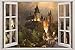 Hogwarts Harry Potter 3D Window View Decal Graphic Wall Sticker Art Mural H322, Huge