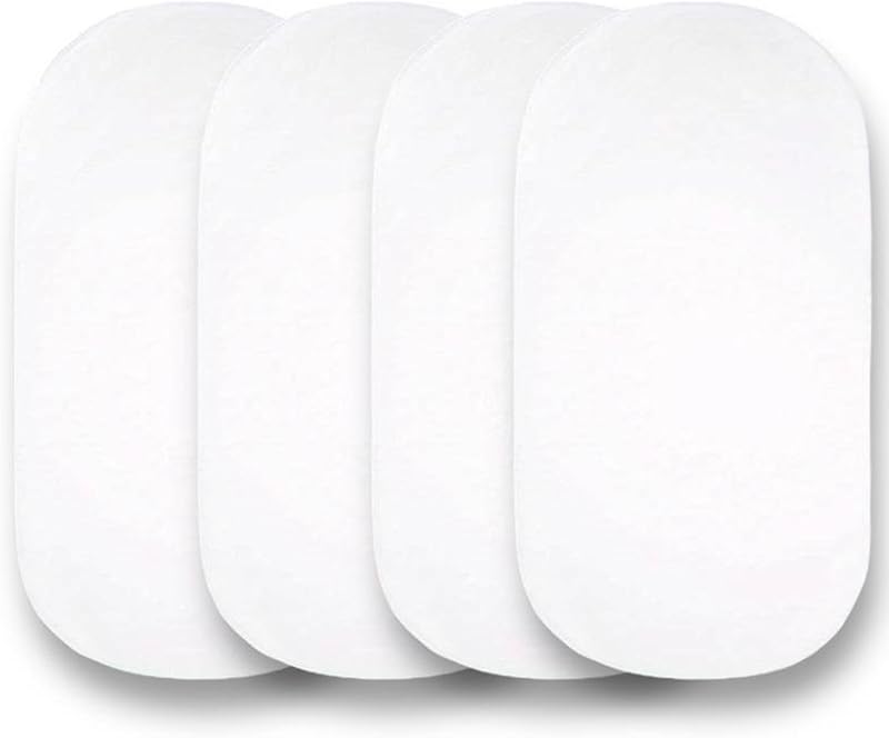 Sasma Home 4 x Moses Basket Fitted Sheets 100% Cotton White 75x35 cm
