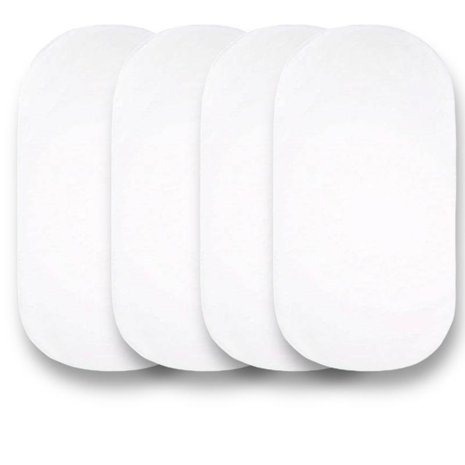 Sasma Home - 4 x Moses Basket Fitted Sheets - 100% Cotton Fitted Sheets for Moses Basket Or Baby Cradle (White)