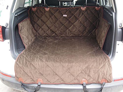 EZPETS Luxury Dog Seat Covers for Cars,Dog Car Seat Hammock Convertible,Universal Fit,Extra Side Flaps,Exclusive Nonslip,Waterproof Padded Quilted,Brown