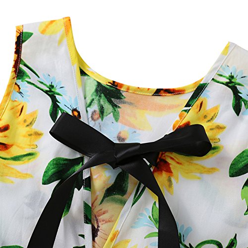 Chinatera Little Girls Sunflower Tutu Dress Toddler Girl One Piece Sleeveless Beachwear Outfit for Summer (1-2T)