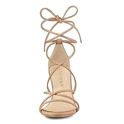 Allegra K Women's Strappy Lace Up Chunky Heeled