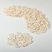 Handmade All-over Cluny Lace Cotton Doilies, 6 Inches Round, Beige, Set of 12