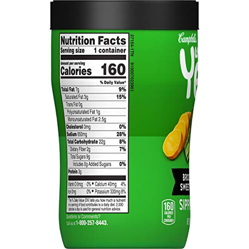Campbell's Well Yes! Sipping Soup, Vegetable Soup On The Go, Broccoli & Sweet Potato, 11.1 Ounce Cup (Pack of 8) - Thumbnail 6