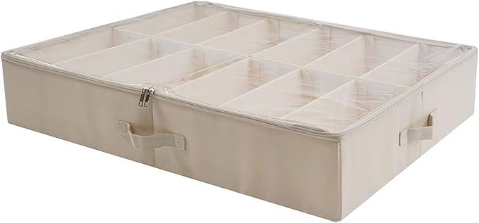 AMX Cesta para Zapatos Plegable de Gran tamaño Debajo de la Cama con