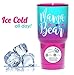 Large Mama Bear Travel Tumbler | Temperature-Regulated | Stainless Steel Insulated Metal Cup | Pink Purple Teal | Purple Lid | Women, Mom Life, Birthday, Mother's Day