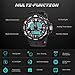 ETEVON Men’s ‘Air Force’ Stylish Big Face Analog Digital Watch with Soft & Light Silicone Band - Dual Time Zone - 30M Waterproof - EL Backlight, Fashion Military Outdoor Sport Watches for Men - Black