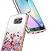 Galaxy S6 Edge Case with Screen Protector (Full Coverage 3D PET) for Girls Women Kids, NageBee Glitter Liquid Floating Waterfall Sparkle Cute Case for Samsung Galaxy S6 Edge -Electroplate Rose Gold