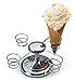 Chef'sChoice 838CH Ice Cream Four Holder with Weighted Base and Rotating Arms is Perfect for Supporting and Maintaining The Shape of Freshly Made Cones, 4-cone holder, Silver