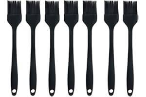 JYYHSF Silicone brush， BBQ/Pastry Basting Brushes,Silicone Cooking Grill Barbecue Baking Pastry Oil/Honey/Sauce Brush (7 PCS,black)