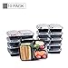 Glotoch 10 Pack of 39 Ounce BPA-Free Disposable Lunch Boxes & Meal Prep Containers with Lids, 3 Compartment Food Storage Containers, Microwaveable, Freezer & Dishwasher Safe