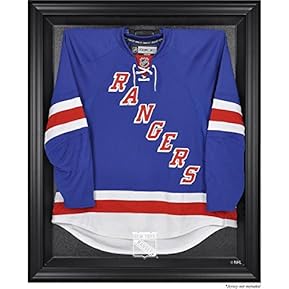 New York Rangers Black Framed Logo Jersey Display Case - Hockey Jersey Logo Display Cases