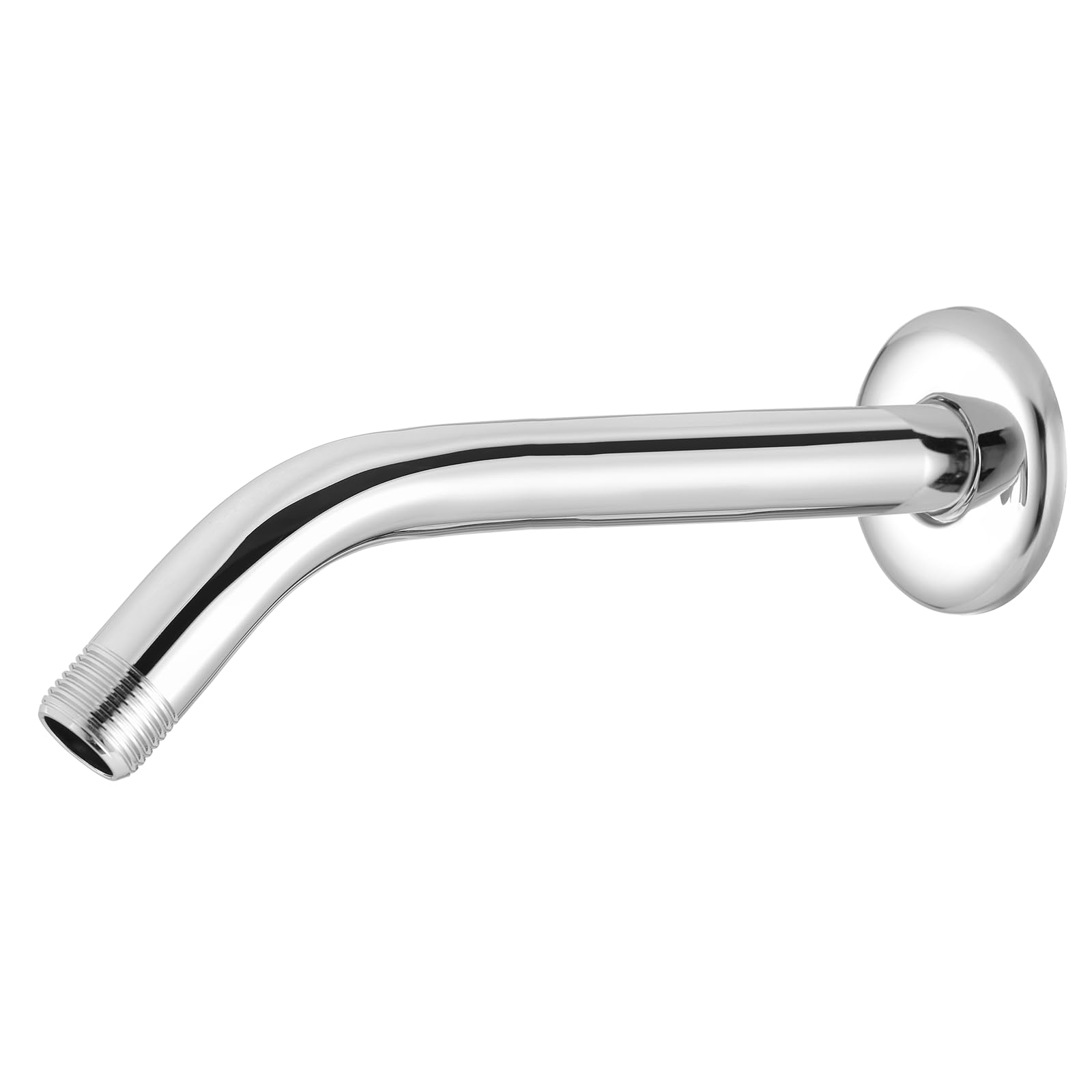 Shower Arm with Flange and Teflon Tape,Markcco 10'' Extension Shower Head Arm for Fixed Shower Head and Rain Shower Head, Stainless Steel, Wall Mounted (Chrome), MKEU-SA-002