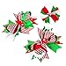 BESTOYARD 2PCS Christmas Hair Bows Grosgrain Ribbon Bowknot Hair Clip for Children Baby Girls Holiday Hair Accessories