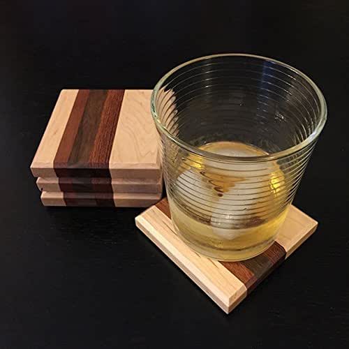 Solid wood drink coasters, coaster set of 4 Handmade Products