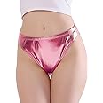 Kepblom Women Shiny Metallic Panty Briefs High Cut Ballet Dance Underwear Shorts