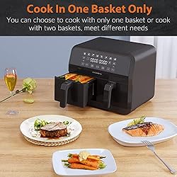 CROWNFUL 8 Quart 8 in 1 Dual Basket Air Fryer with