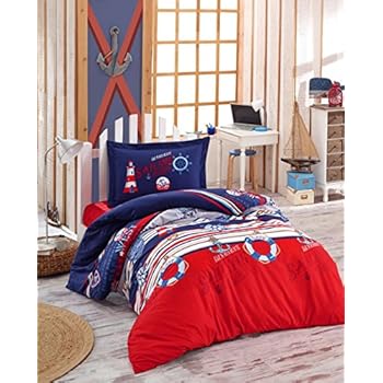 Amazon.com: Nautical Bedding Set, %100 Cotton Quilt/Duvet